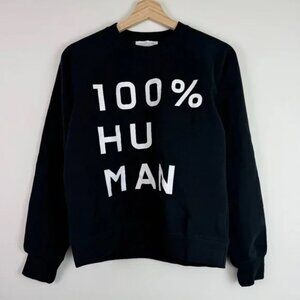 EVERLANE The Human French Terry Sweatshirt Black MEDIUM Women's